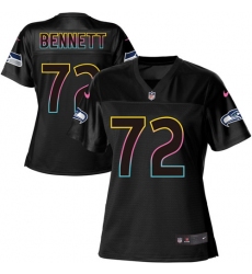 Women's Nike Seattle Seahawks #72 Michael Bennett Game Black Team Color NFL Jersey