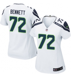 Women's Nike Seattle Seahawks #72 Michael Bennett Game White NFL Jersey