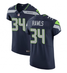 Men's Nike Seattle Seahawks #34 Thomas Rawls Steel Blue Team Color Vapor Untouchable Elite Player NFL Jersey