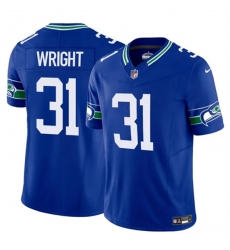 Men's Seattle Seahawks #31 Jacardia Wright Royal 2025 F.U.S.E Throwback Vapor Limited Football Stitched Jersey