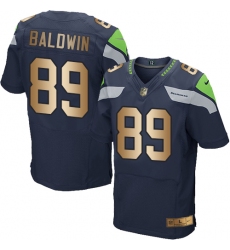 Men's Nike Seattle Seahawks #89 Doug Baldwin Elite Navy/Gold Team Color NFL Jersey