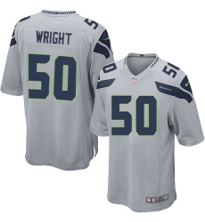 Men's Nike Seattle Seahawks #50 K.J. Wright Game Grey Alternate NFL Jersey