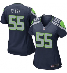 Women's Nike Seattle Seahawks #55 Frank Clark Game Steel Blue Team Color NFL Jersey