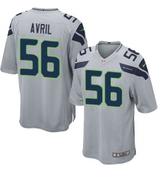 Men's Nike Seattle Seahawks #56 Cliff Avril Game Grey Alternate NFL Jersey