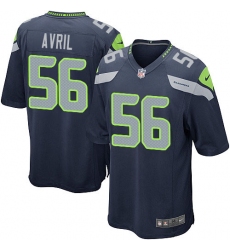 Men's Nike Seattle Seahawks #56 Cliff Avril Game Steel Blue Team Color NFL Jersey