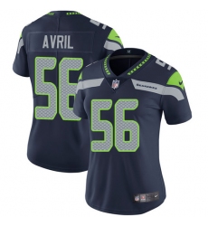 Women's Nike Seattle Seahawks #56 Cliff Avril Elite Steel Blue Team Color NFL Jersey