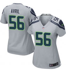 Women's Nike Seattle Seahawks #56 Cliff Avril Game Grey Alternate NFL Jersey