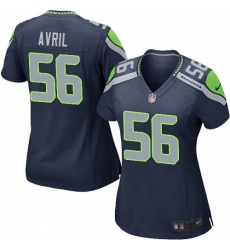 Women's Nike Seattle Seahawks #56 Cliff Avril Game Steel Blue Team Color NFL Jersey