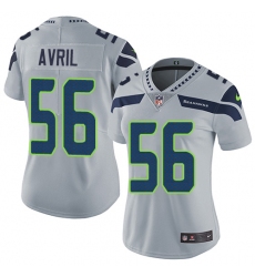 Women's Nike Seattle Seahawks #56 Cliff Avril Grey Alternate Vapor Untouchable Limited Player NFL Jersey