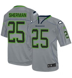 Men's Nike Seattle Seahawks #25 Richard Sherman Elite Lights Out Grey NFL Jersey