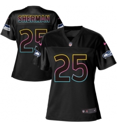 Women's Nike Seattle Seahawks #25 Richard Sherman Game Black Team Color NFL Jersey