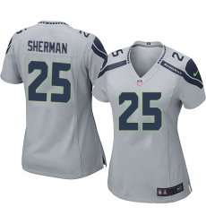 Women's Nike Seattle Seahawks #25 Richard Sherman Game Grey Alternate NFL Jersey
