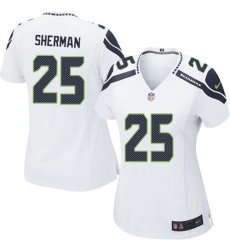 Women's Nike Seattle Seahawks #25 Richard Sherman Game White NFL Jersey