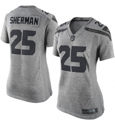 Women's Nike Seattle Seahawks #25 Richard Sherman Limited Gray Gridiron NFL Jersey