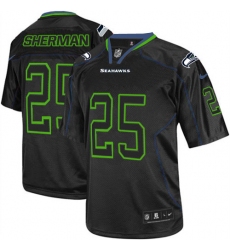 Youth Nike Seattle Seahawks #25 Richard Sherman Elite Lights Out Black NFL Jersey