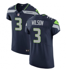 Men's Nike Seattle Seahawks #3 Russell Wilson Steel Blue Team Color Vapor Untouchable Elite Player NFL Jersey