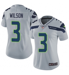 Women's Nike Seattle Seahawks #3 Russell Wilson Elite Grey Alternate NFL Jersey