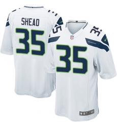 Men's Nike Seattle Seahawks #35 DeShawn Shead Game White NFL Jersey