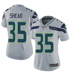 Women's Nike Seattle Seahawks #35 DeShawn Shead Elite Grey Alternate NFL Jersey