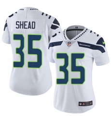 Women's Nike Seattle Seahawks #35 DeShawn Shead Elite White NFL Jersey
