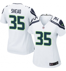 Women's Nike Seattle Seahawks #35 DeShawn Shead Game White NFL Jersey
