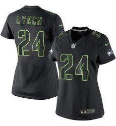 Women's Nike Seattle Seahawks #24 Marshawn Lynch Limited Black Impact NFL Jersey