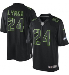 Youth Nike Seattle Seahawks #24 Marshawn Lynch Limited Black Impact NFL Jersey