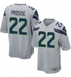 Men's Nike Seattle Seahawks #22 C. J. Prosise Game Grey Alternate NFL Jersey