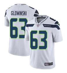 Youth Nike Seattle Seahawks #63 Mark Glowinski Elite White NFL Jersey