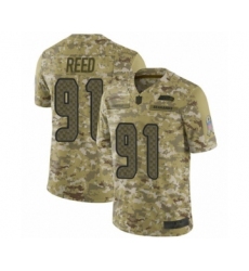Men's Seattle Seahawks #91 Jarran Reed Limited Camo 2018 Salute to Service Football Jersey