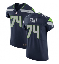 Men's Nike Seattle Seahawks #74 George Fant Steel Blue Team Color Vapor Untouchable Elite Player NFL Jersey
