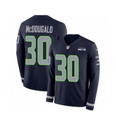Youth Nike Seattle Seahawks #30 Bradley McDougald Limited Navy Blue Therma Long Sleeve NFL Jersey