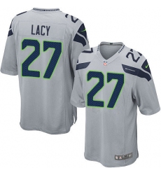 Men's Nike Seattle Seahawks #27 Eddie Lacy Game Grey Alternate NFL Jersey