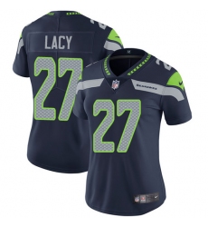 Women's Nike Seattle Seahawks #27 Eddie Lacy Elite Steel Blue Team Color NFL Jersey
