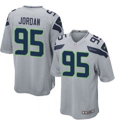 Men's Nike Seattle Seahawks #95 Dion Jordan Game Grey Alternate NFL Jersey