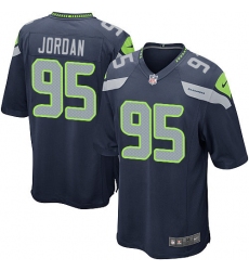 Men's Nike Seattle Seahawks #95 Dion Jordan Game Steel Blue Team Color NFL Jersey