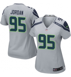 Women's Nike Seattle Seahawks #95 Dion Jordan Game Grey Alternate NFL Jersey
