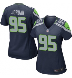 Women's Nike Seattle Seahawks #95 Dion Jordan Game Steel Blue Team Color NFL Jersey