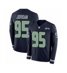 Youth Nike Seattle Seahawks #95 Dion Jordan Limited Navy Blue Therma Long Sleeve NFL Jersey
