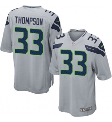 Men's Nike Seattle Seahawks #33 Tedric Thompson Game Grey Alternate NFL Jersey
