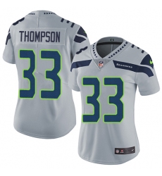 Women's Nike Seattle Seahawks #33 Tedric Thompson Elite Grey Alternate NFL Jersey