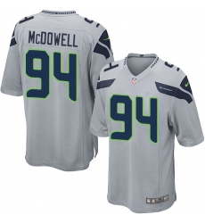 Men's Nike Seattle Seahawks #94 Malik McDowell Game Grey Alternate NFL Jersey