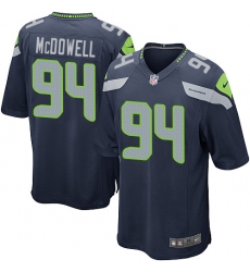 Men's Nike Seattle Seahawks #94 Malik McDowell Game Steel Blue Team Color NFL Jersey