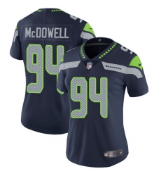 Women's Nike Seattle Seahawks #94 Malik McDowell Elite Steel Blue Team Color NFL Jersey