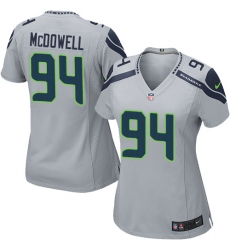 Women's Nike Seattle Seahawks #94 Malik McDowell Game Grey Alternate NFL Jersey
