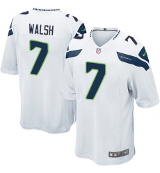 Men's Nike Seattle Seahawks #7 Blair Walsh Game White NFL Jersey