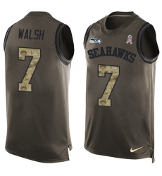 Men's Nike Seattle Seahawks #7 Blair Walsh Limited Green Salute to Service Tank Top NFL Jersey