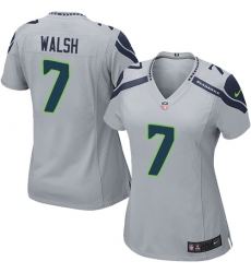 Women's Nike Seattle Seahawks #7 Blair Walsh Game Grey Alternate NFL Jersey