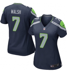 Women's Nike Seattle Seahawks #7 Blair Walsh Game Steel Blue Team Color NFL Jersey