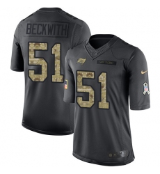 Youth Nike Tampa Bay Buccaneers #51 Kendell Beckwith Limited Black 2016 Salute to Service NFL Jersey